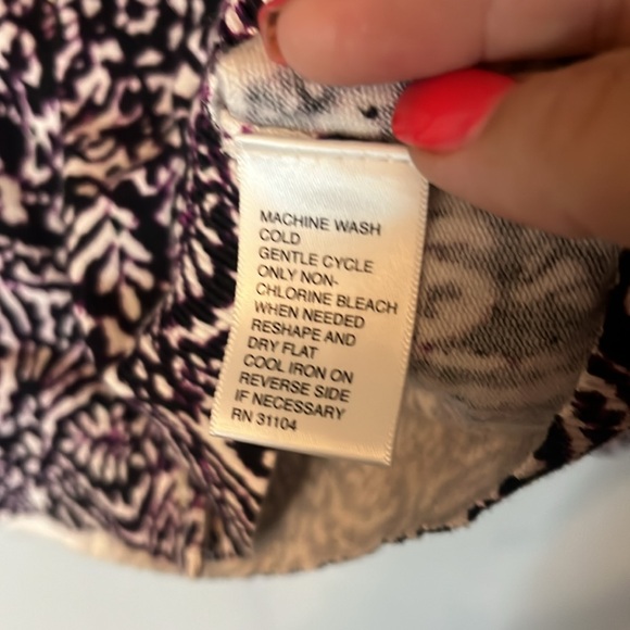 NWT Madison Lightweight Cardigan Sweater Plum White Floral Leaf Boho Print Sz XL - Picture 10 of 11